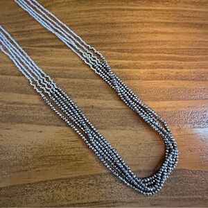 LOFT Silver Beaded Layered Necklace